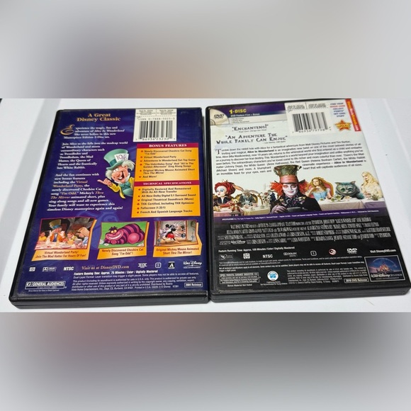 Disney’s Alice in Wonderland 2 Movie DVD Bundle. - Picture 2 of 5